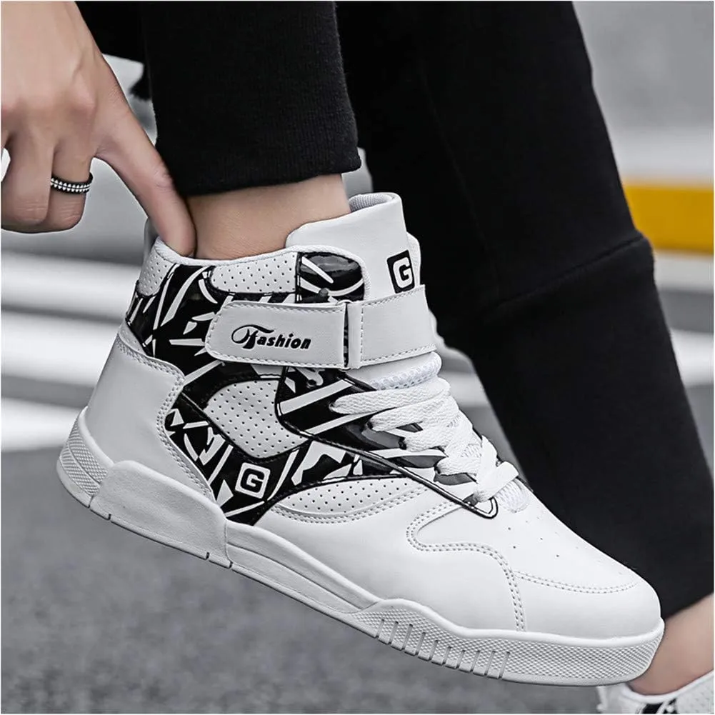 LEADER SHOW Men's Athletic Lace Up Casual Sneaker Fashion High Top Running Shoes