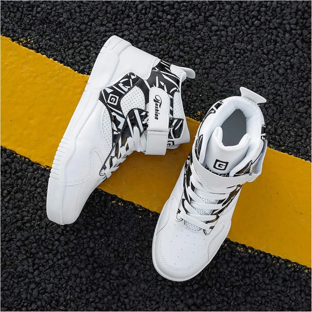 LEADER SHOW Men's Athletic Lace Up Casual Sneaker Fashion High Top Running Shoes