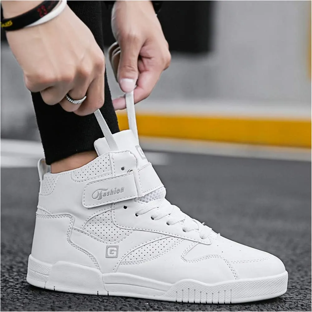 LEADER SHOW Men's Athletic Lace Up Casual Sneaker Fashion High Top Running Shoes