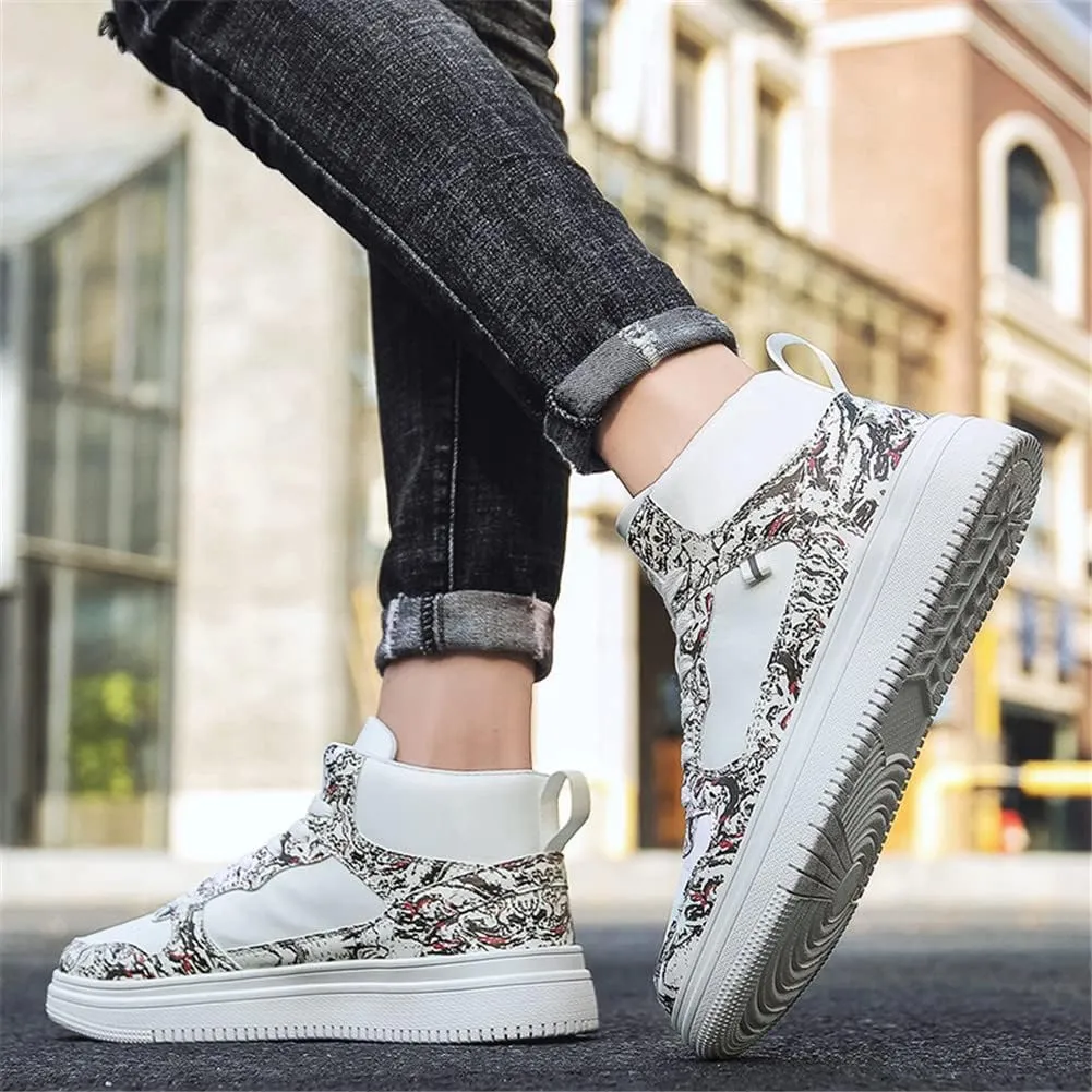 LEADER SHOW Men's Athletic Lace Up Casual Sneaker Fashion High Top Running Shoes