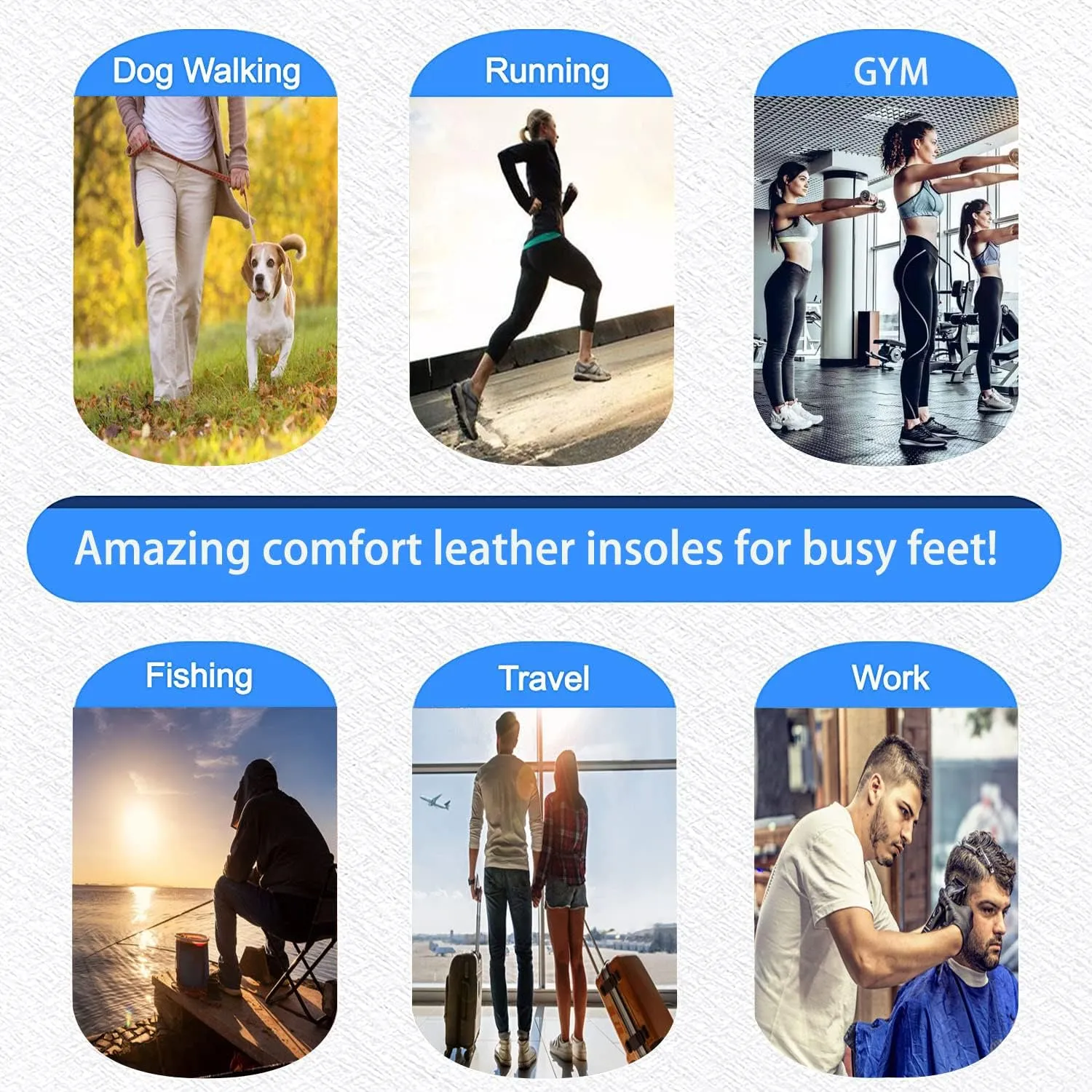 Leather Insoles for Men Black Leather Inserts for Men Boots Nonslip Shoe Pads for Flats Comfort Thick Cushioning Shoe Liners for Odor Eater and Sweat Absorbing(3 Pairs/Mens US 12-12.5)
