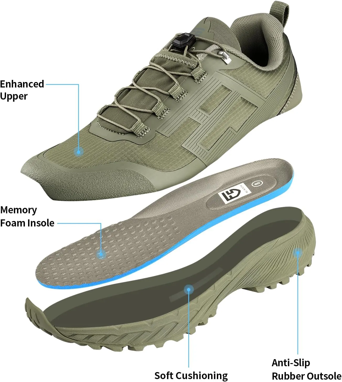 Lightweight Men's Hiking Walking Shoes Anti-Slip Sneakers Mens Cross-Country Trail Running Shoes