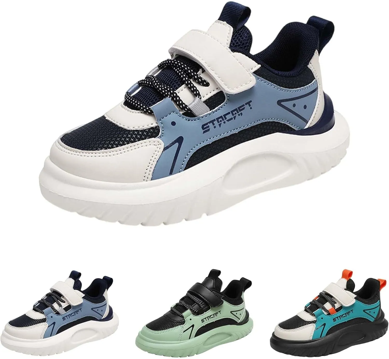 Lightweight Running Sneakers Kids Boys Flat Platform Breathable Tennis Shoes Outdoor Non-Slip Climbing Sneakers