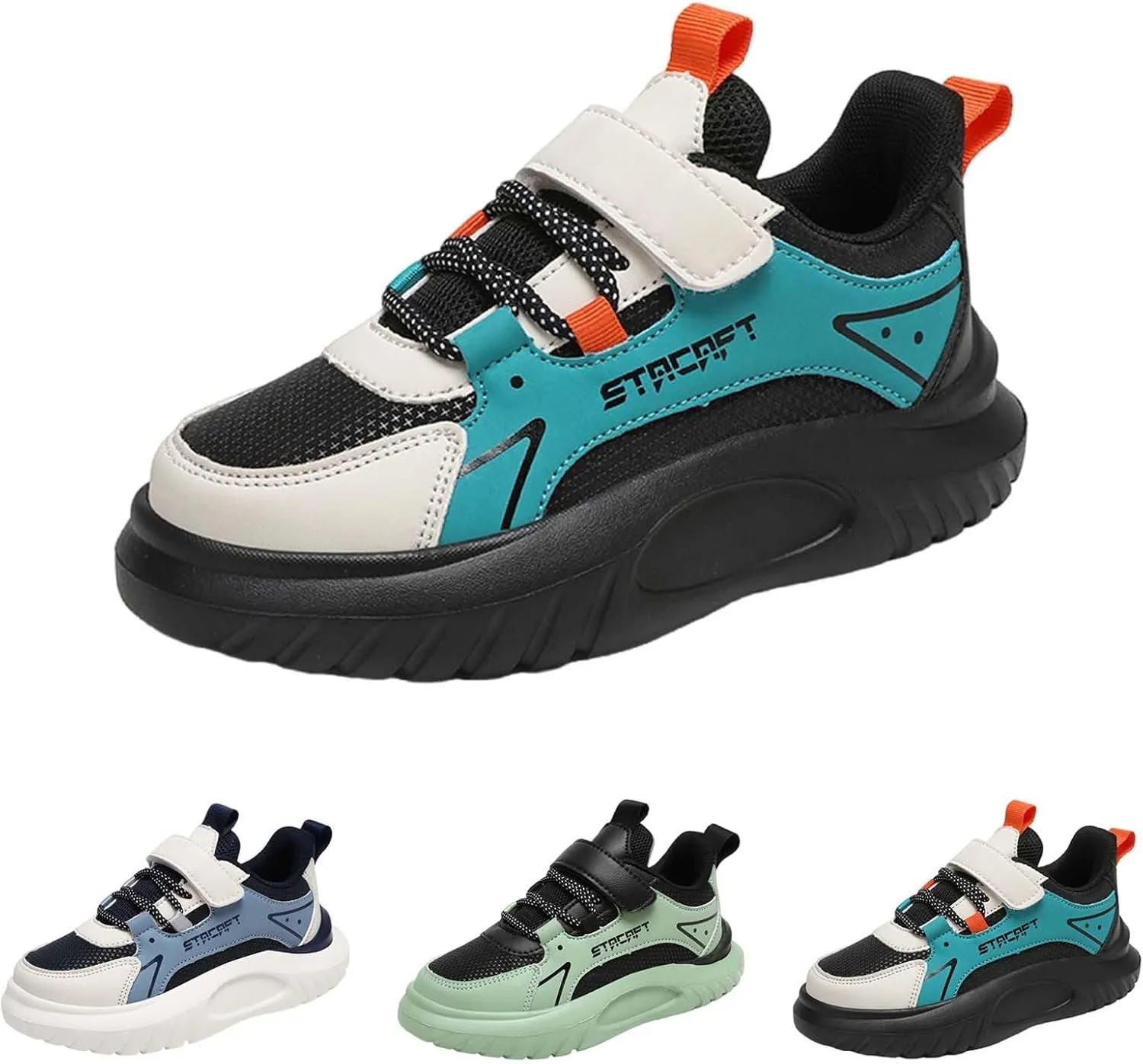 Lightweight Running Sneakers Kids Boys Flat Platform Breathable Tennis Shoes Outdoor Non-Slip Climbing Sneakers