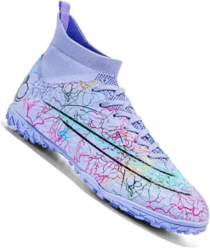 MEBAMY Unisex High top Soccer Boots Outdoor Athletic Sneaker Turf Football Shoes SD
