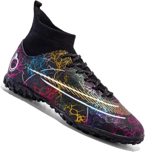 MEBAMY Unisex High top Soccer Boots Outdoor Athletic Sneaker Turf Football Shoes SD