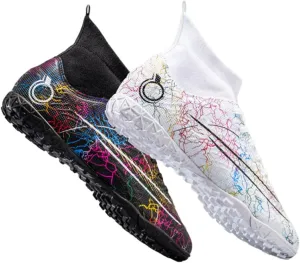 MEBAMY Unisex High top Soccer Boots Outdoor Athletic Sneaker Turf Football Shoes SD