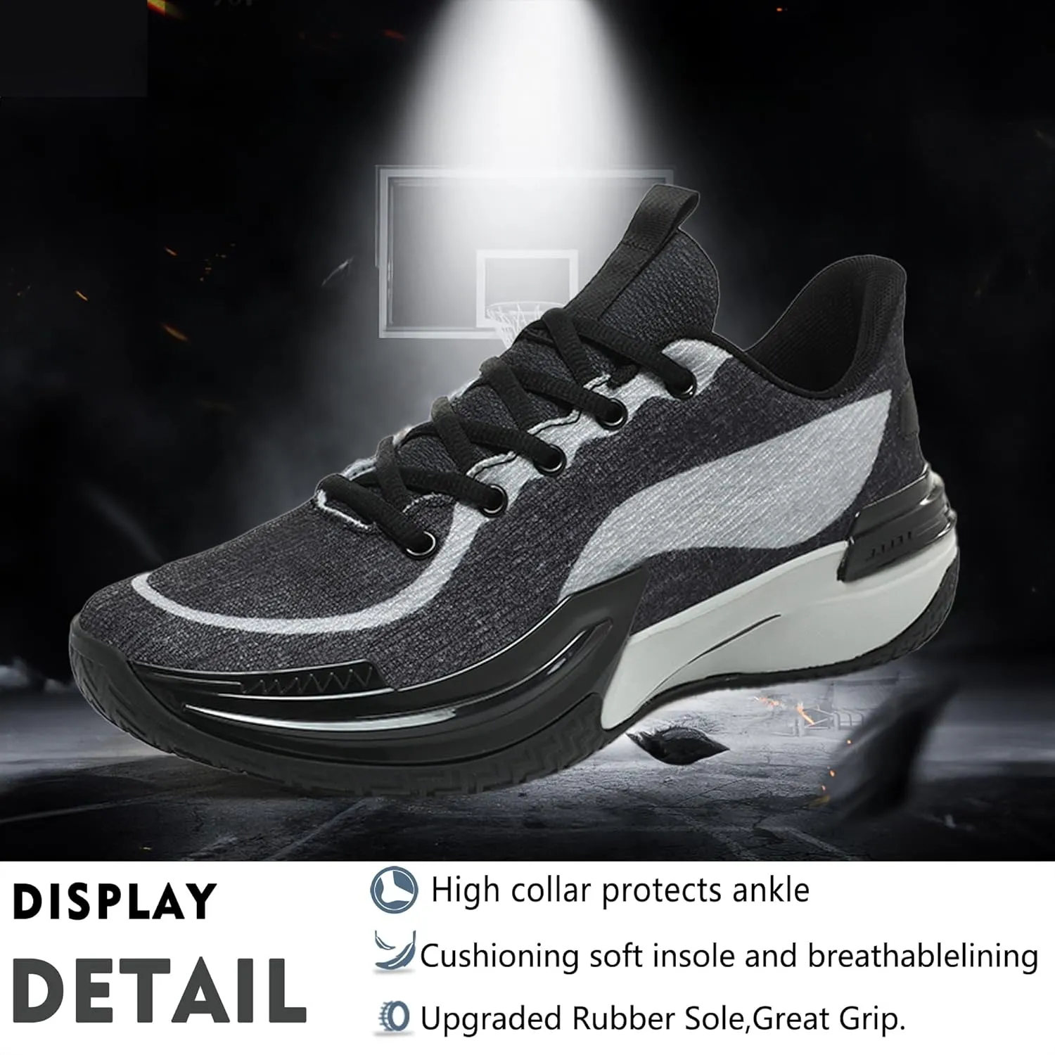 Men Graffiti Basketball Shoes High-Top Sports Shoes Anti-Slip Rubber Soles Indoor Outdoor Sports Running Training Streetwear