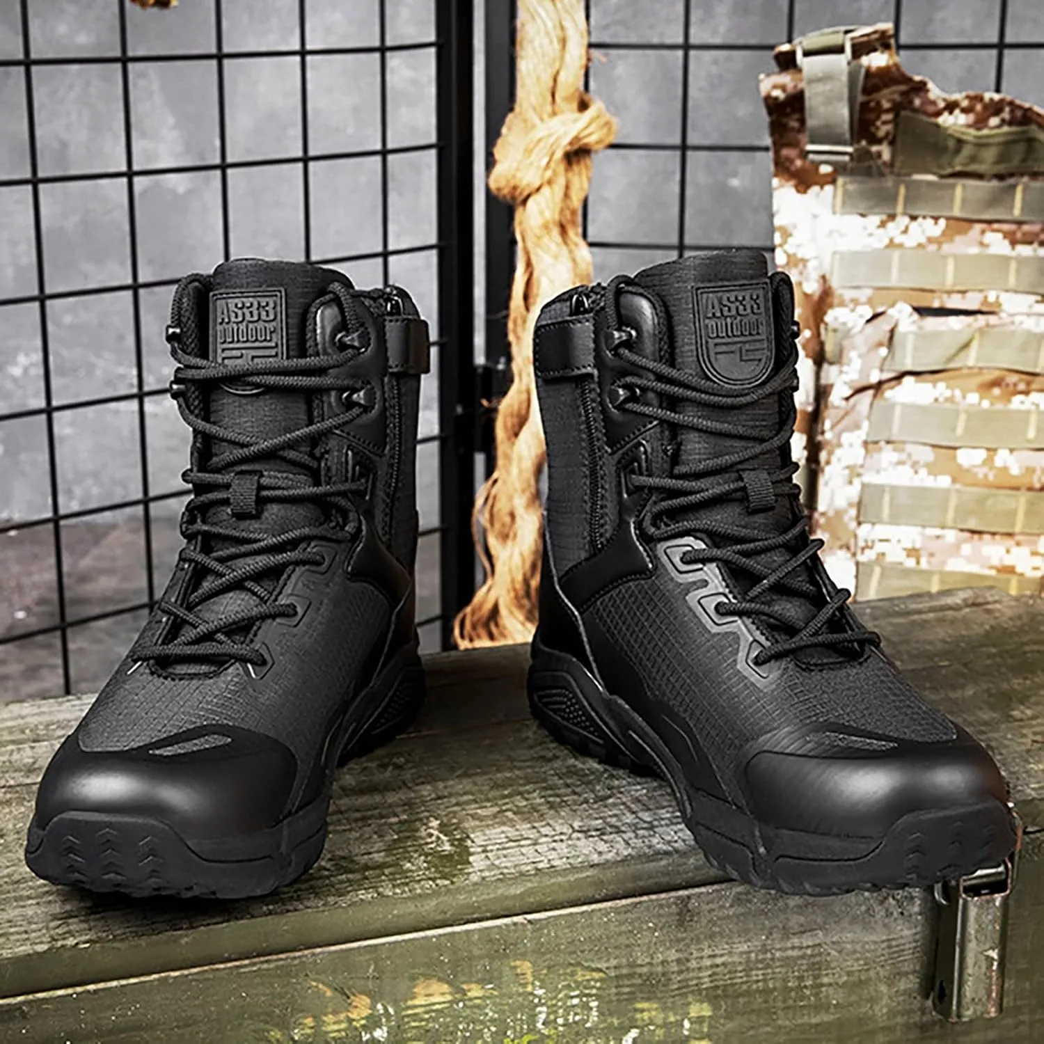 Men Military Boots Tactical Boots Combat Boots Breathable Police Patrol Boots Lightweight Army Boots Waterproof Hiking Boots