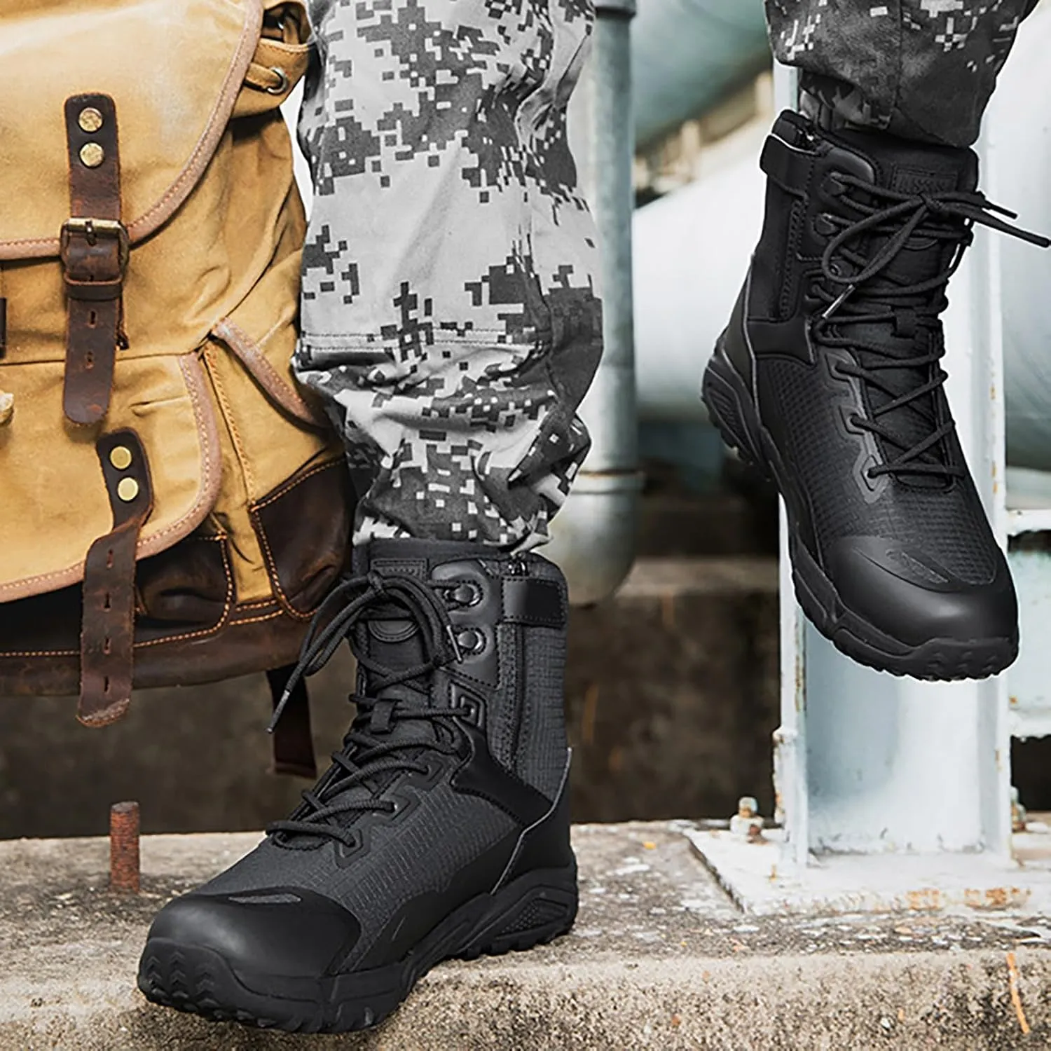 Men Military Boots Tactical Boots Combat Boots Breathable Police Patrol Boots Lightweight Army Boots Waterproof Hiking Boots