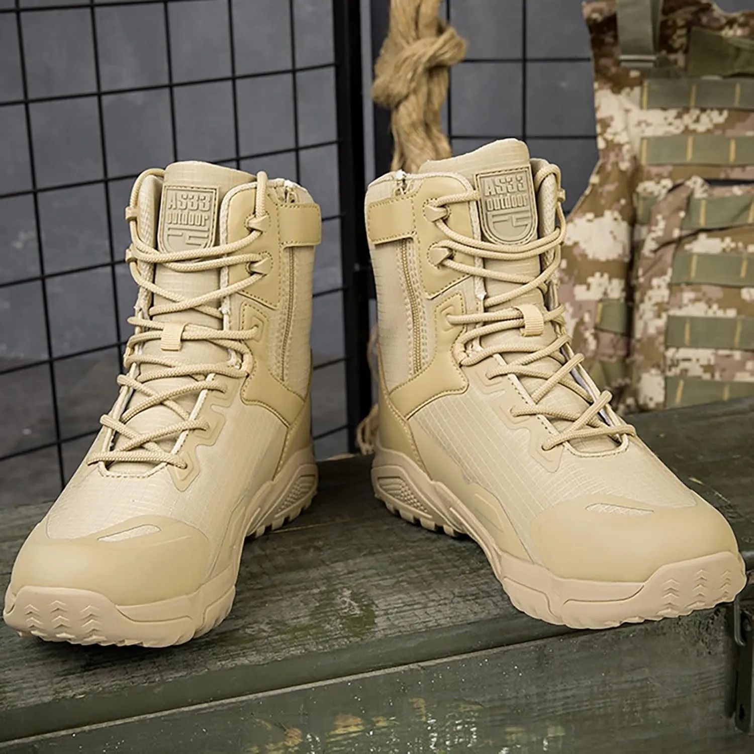 Men Military Boots Tactical Boots Combat Boots Breathable Police Patrol Boots Lightweight Army Boots Waterproof Hiking Boots