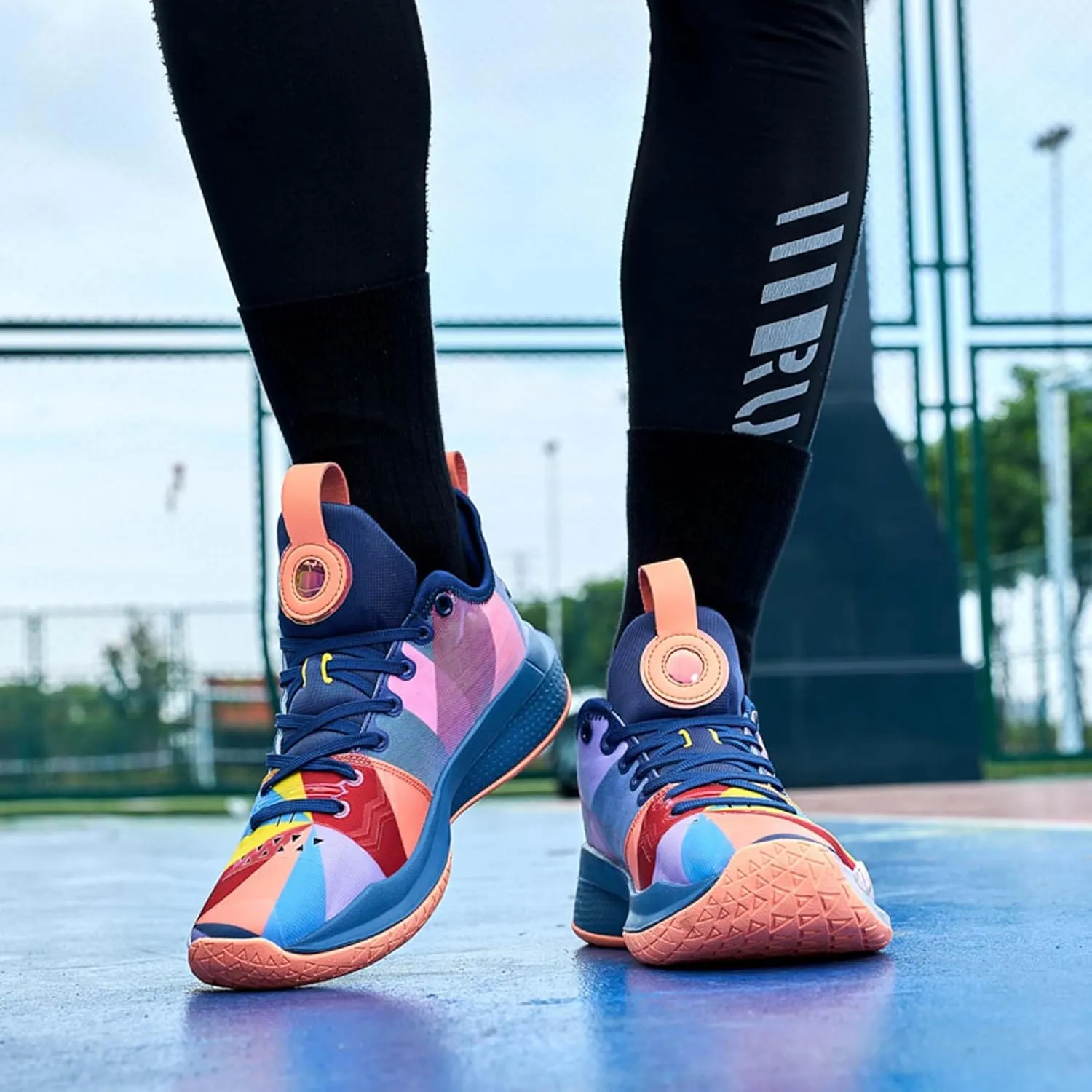 Men's and Women's Basketball Shoes Fashion High Top Running Sneakers Non-Slip Fitness Training Shoes Fashion Comfortable Casual Walking Shoes