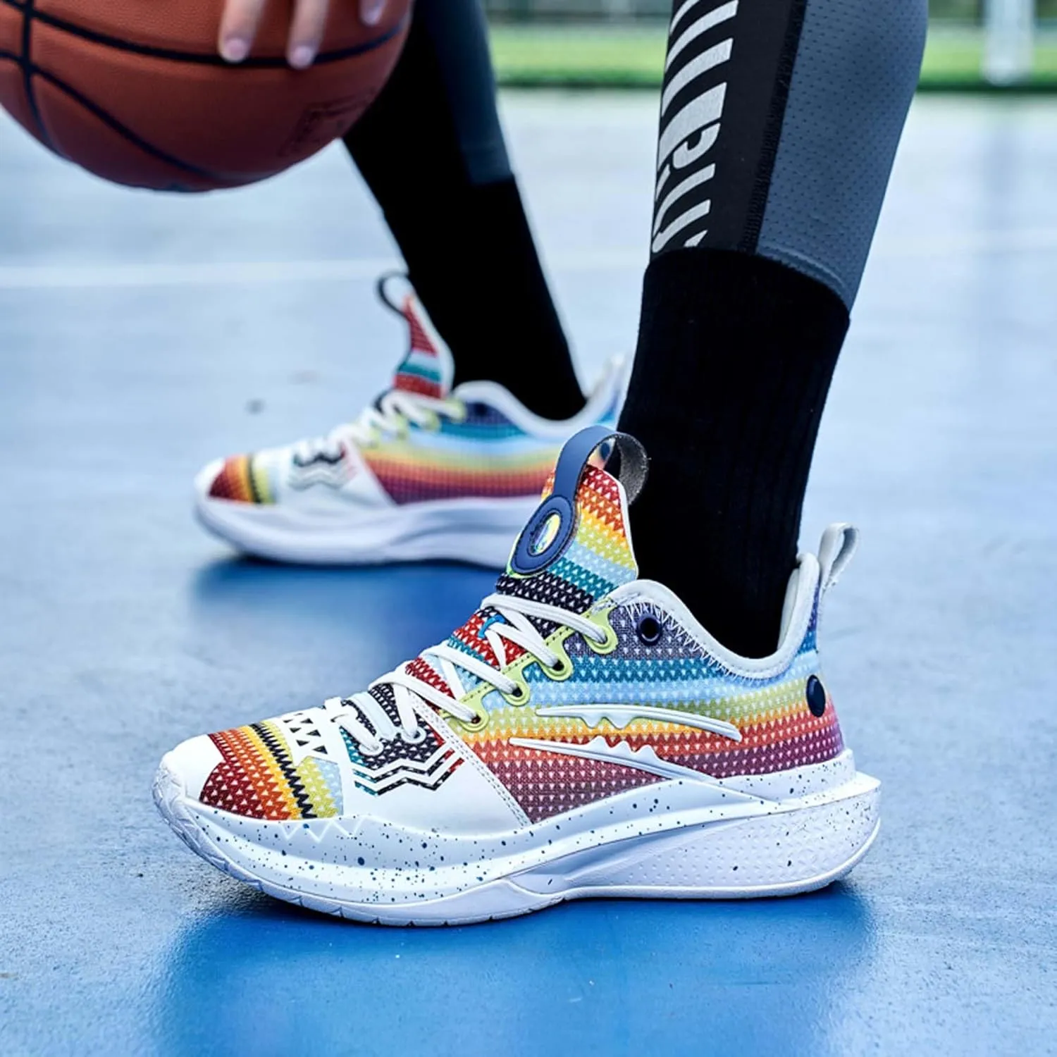 Men's and Women's Basketball Shoes Fashion High Top Running Sneakers Non-Slip Fitness Training Shoes Fashion Comfortable Casual Walking Shoes