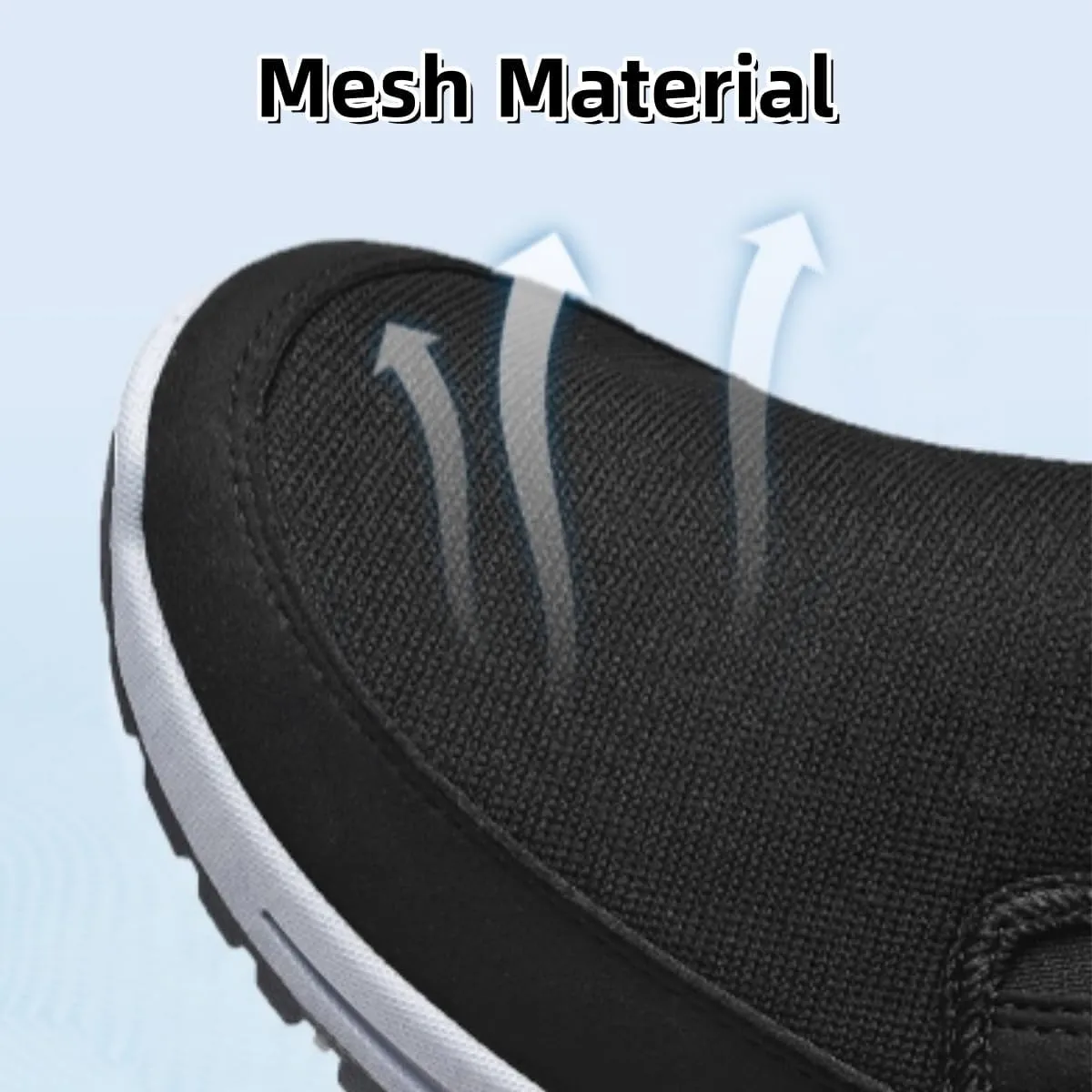 Men's Arch Support Slip-On Canvas Loafers,Outdoor Comfort Orthopedic Non Slip Sneakers,Mesh Breathable Walking Shoes
