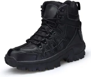 Mens Army Tactical Boots,Outdoor High-Tops Breathable Climbing Hiking Combat Boots,Black- 42/UK 8/US 8.5