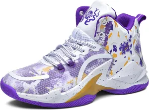 Men's Basketball Shoes Anti-Slip and Wear-Resistant Soles Running Shoes Graffiti Design Fashionable Sports Shoes