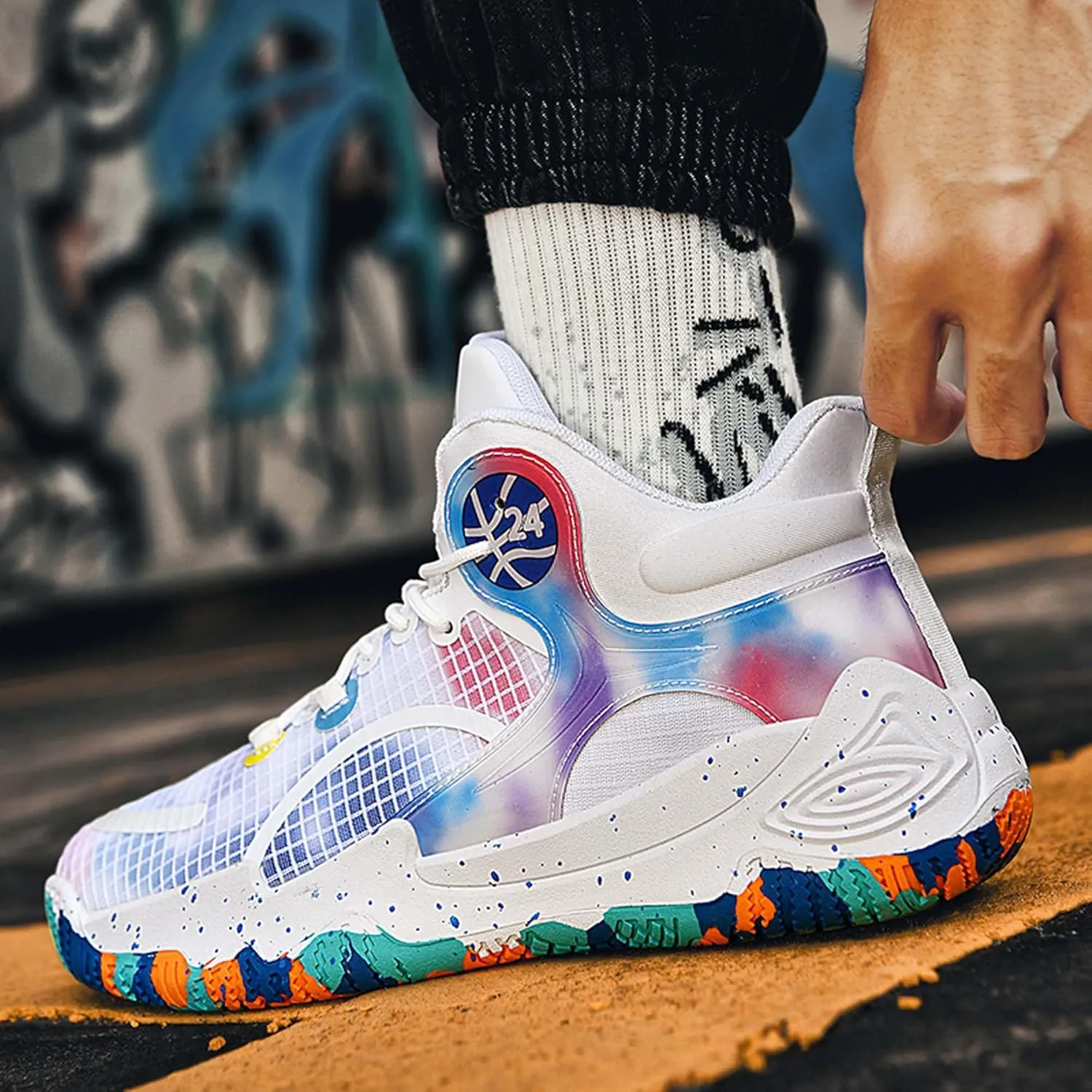 Men's Basketball Shoes Fashion Sneakers Indoor and Outdoor Non-Slip Breathable Training Match Shoes Women's Tennis Running Outdoor Shoes