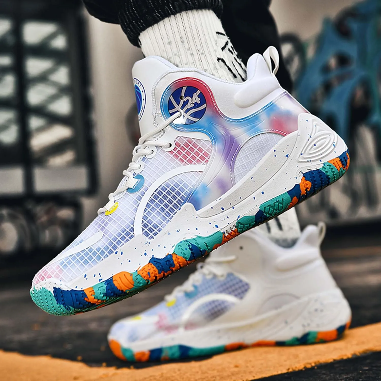 Men's Basketball Shoes Fashion Sneakers Indoor and Outdoor Non-Slip Breathable Training Match Shoes Women's Tennis Running Outdoor Shoes
