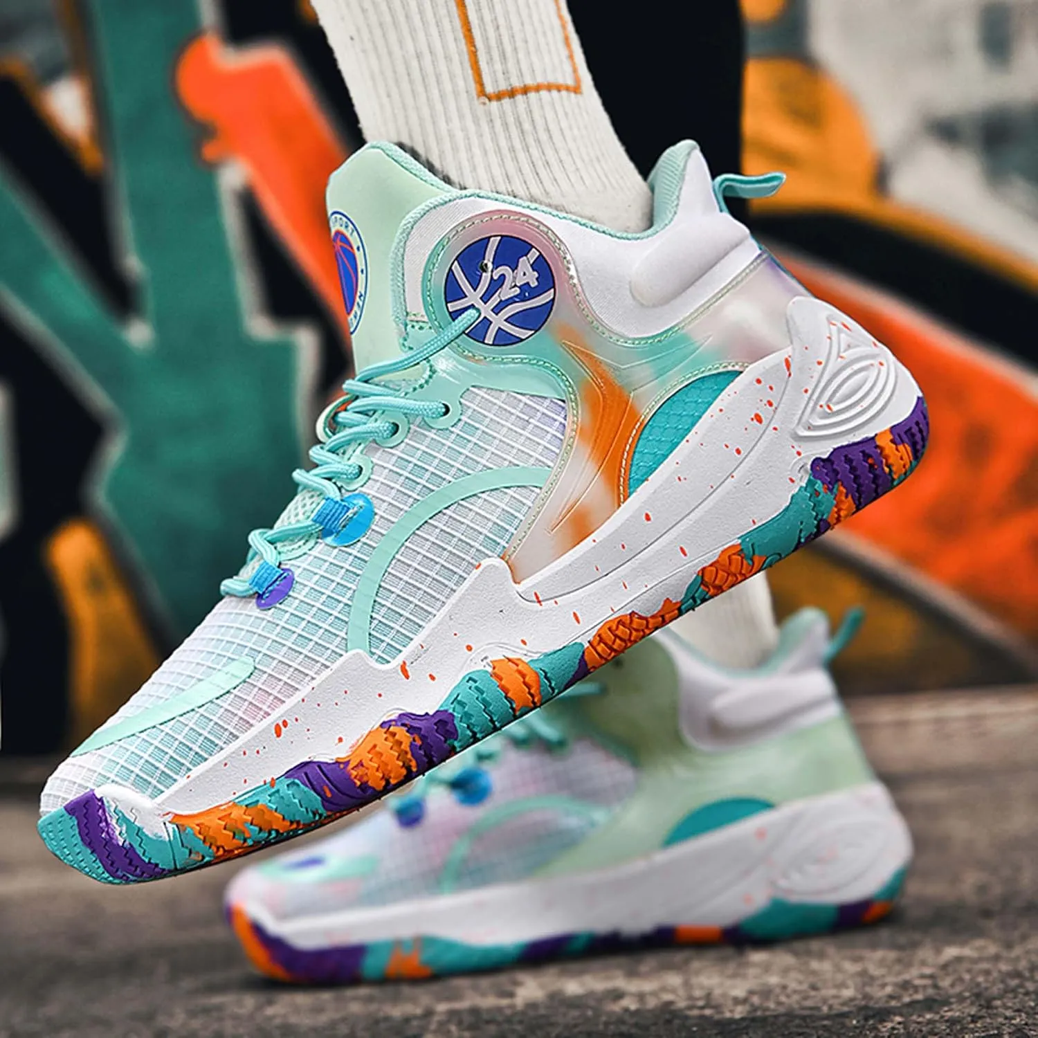 Men's Basketball Shoes Fashion Sneakers Indoor and Outdoor Non-Slip Breathable Training Match Shoes Women's Tennis Running Outdoor Shoes