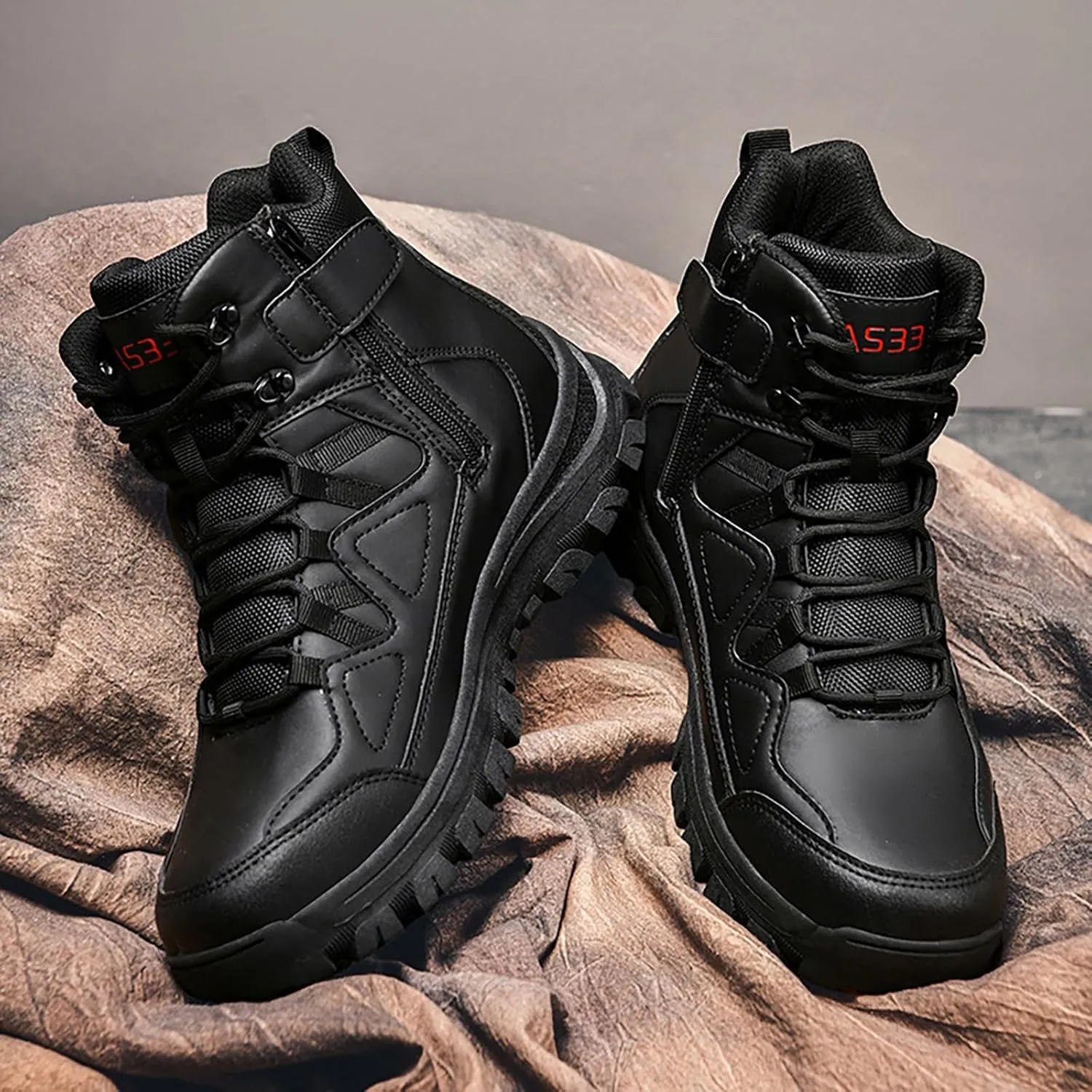 Mens Combat Boots Breathable Police Patrol Boots Lightweight Army Boots Waterproof Hiking Boots Military Tactical Boots
