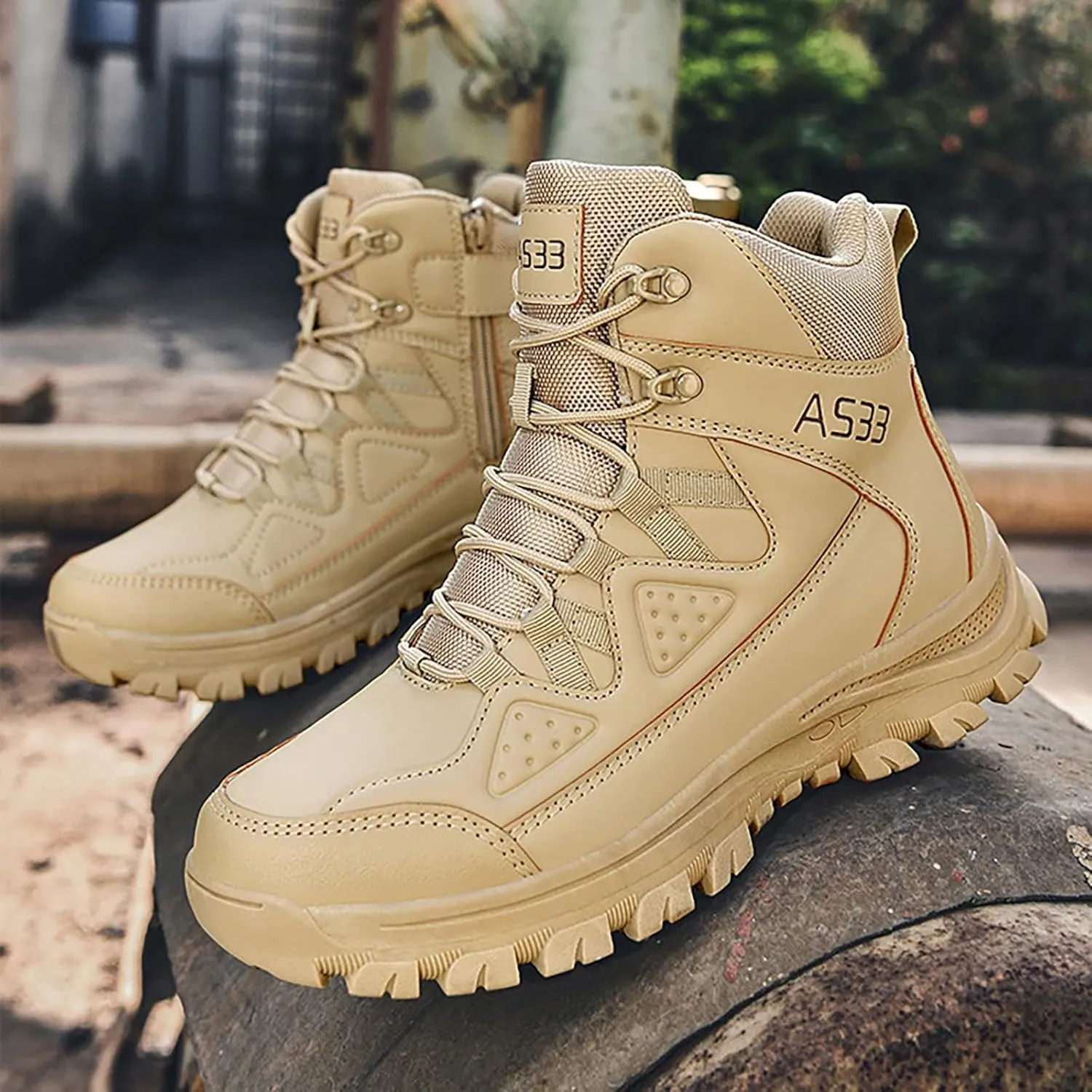 Mens Combat Boots Breathable Police Patrol Boots Lightweight Army Boots Waterproof Hiking Boots Military Tactical Boots