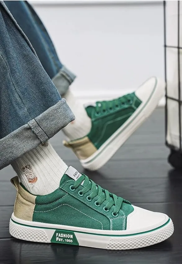 Men's Four Seasons Breathable Canvas Shoes,Lace-up Soft Sole Casual Casual Shoes