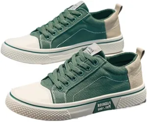 Men's Four Seasons Breathable Canvas Shoes,Lace-up Soft Sole Casual Casual Shoes