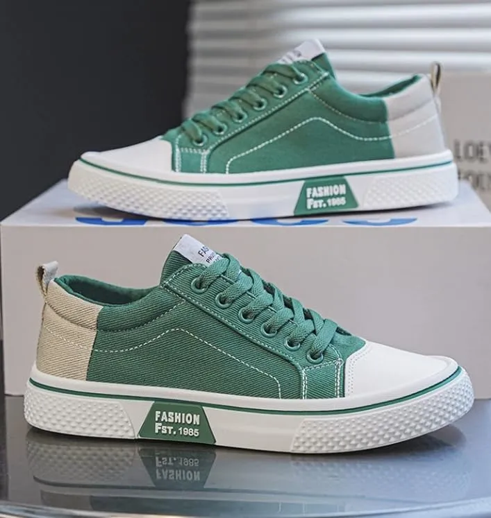 Men's Four Seasons Breathable Canvas Shoes,Lace-up Soft Sole Casual Casual Shoes