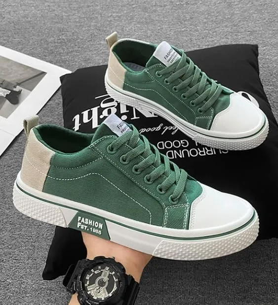 Men's Four Seasons Breathable Canvas Shoes,Lace-up Soft Sole Casual Casual Shoes