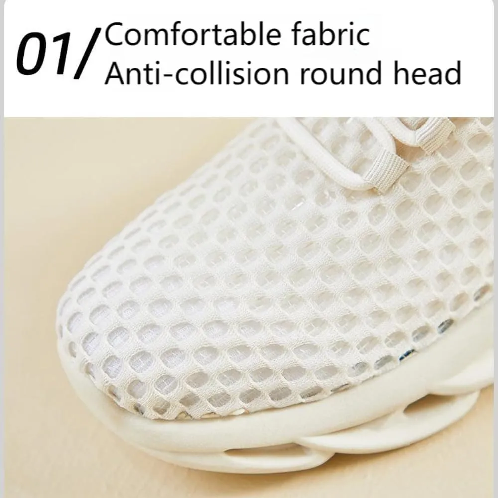 Men's Mesh Running Shoes Ultra Lightweight Breathable High Rebound Perforated Sole Sneakers Non Slip Workout Shoes