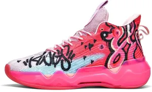 Men's Neutral Fluorescent Basketball Shoes Women's Shoes Super Light Sneakers high top Graffiti Style Combat Shoes