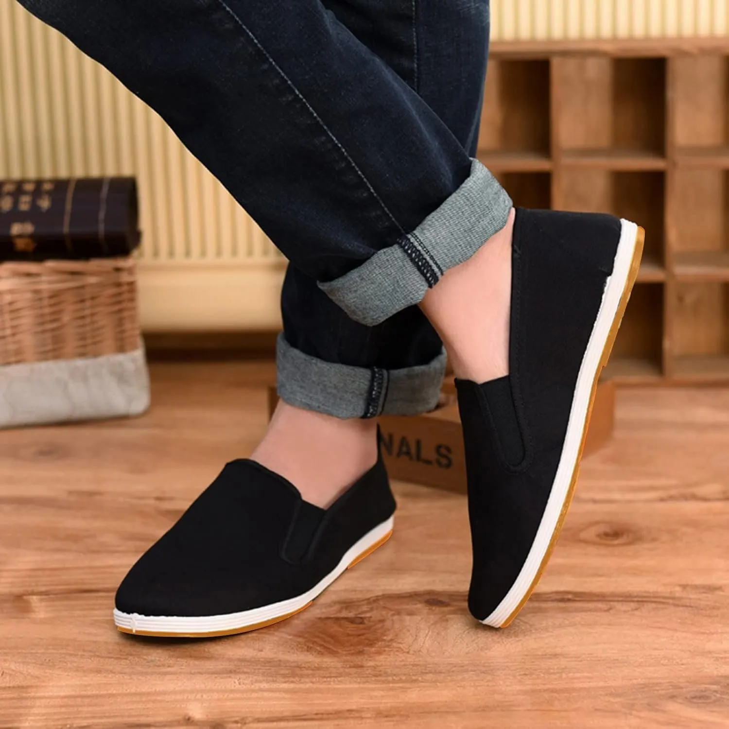 Men's Reathable Stretch Canvas Shoes Breathable Casual Comfortable Walking Sneaker Casual Elderly Lace Up Shoes