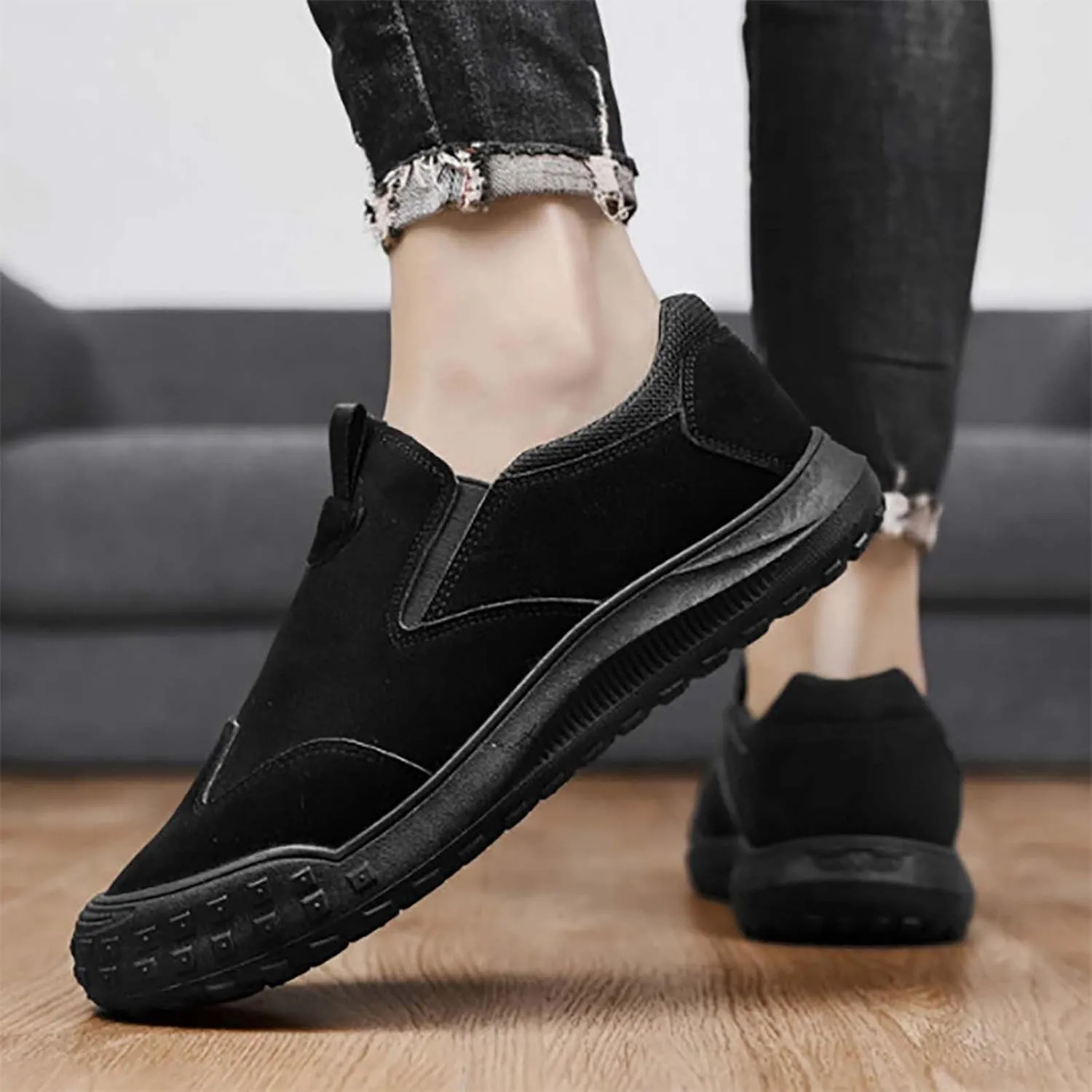 Mens Shoes Casual Mens Slip On Sneakers Mens Loafers Casual Slip On Comfy Casual Closed Back Christmas Sneakers for Women Comfortable & Lightweight