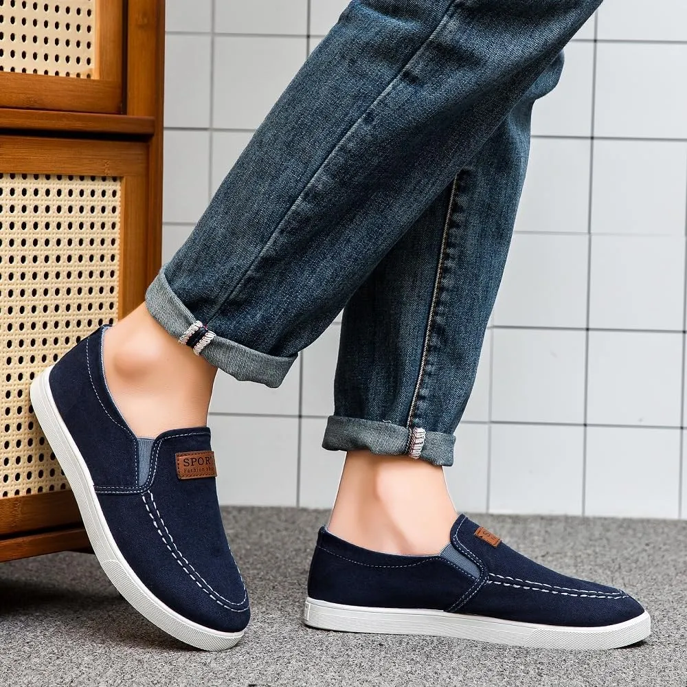 Men's Slip-on Loafers Casual Canvas Shoes Fashion Boat Shoes Casual Shoes Comfortable Lightweight Walking