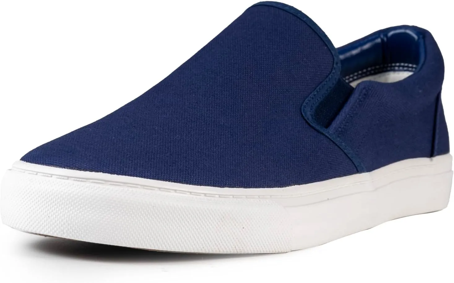 Men's Sneakers Classic Low Top Slip On Shoes Wide Canvas Skate Loafers Sneakers with Soft Insole Causal Dress Shoes for Men Comfortable Walking Shoes Slip on Sneakers for Men