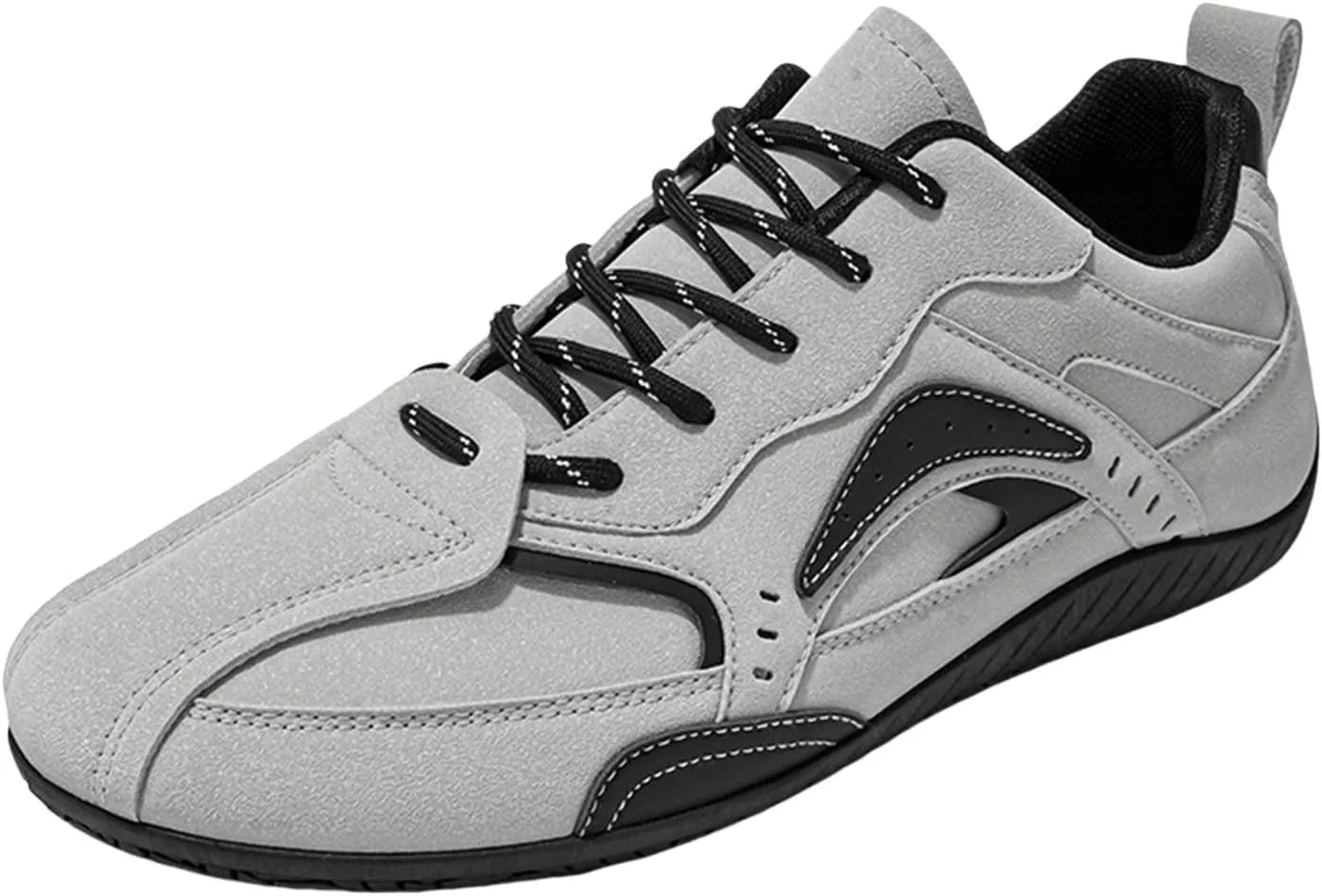 Mens Sneakers Solid Color Flat Bottom Casual Soft Walking Running Shoes Comfortable Tennis Shoes Round Toe Non Slip Summer Spring Men Sneaker with Shoe Laces