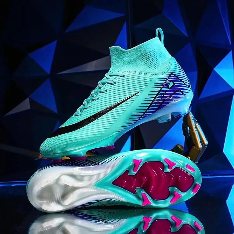 Mens Soccer Cleats Outdoor Lightweight High-Top Training Boots Ground Athletic Football Boots Soccer Shoes for Men/Women