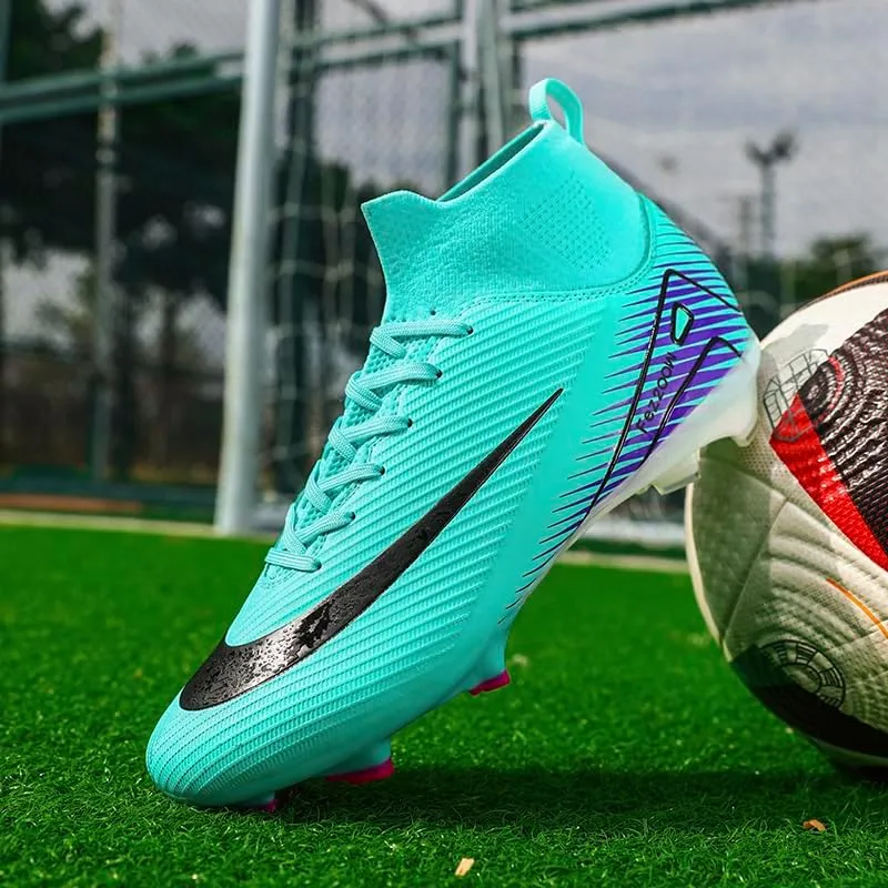 Mens Soccer Cleats Outdoor Lightweight High-Top Training Boots Ground Athletic Football Boots Soccer Shoes for Men/Women