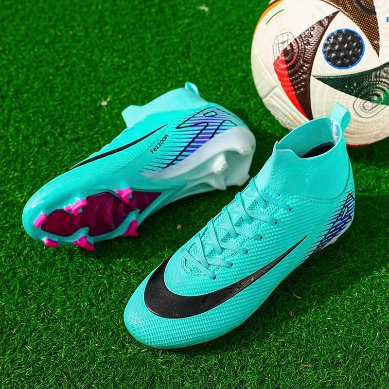 Mens Soccer Cleats Outdoor Lightweight High-Top Training Boots Ground Athletic Football Boots Soccer Shoes for Men/Women