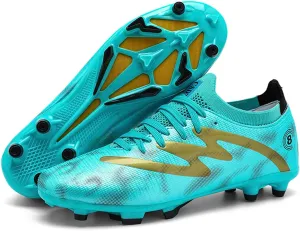 Men's Soccer Cleats Youth High-Top Football Cleats Firm Ground Turf Athletic Shoes Kids Football Shoes Lightweight Training Futsal Shoes