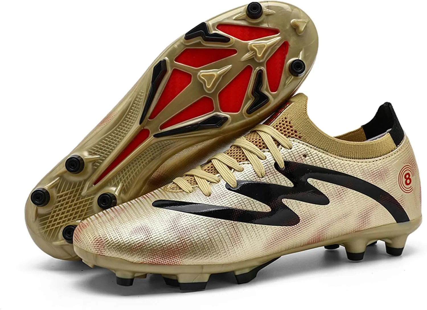 Men's Soccer Cleats Youth High-Top Football Cleats Firm Ground Turf Athletic Shoes Kids Football Shoes Lightweight Training Futsal Shoes