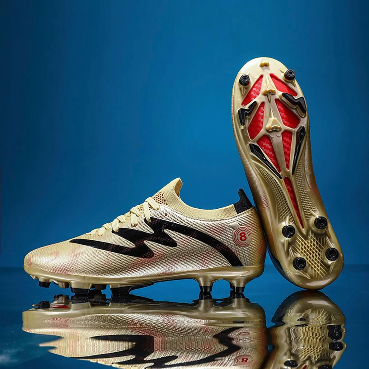 Men's Soccer Cleats Youth High-Top Football Cleats Firm Ground Turf Athletic Shoes Kids Football Shoes Lightweight Training Futsal Shoes
