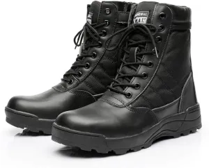 Men's Tactical Boot Lightweight High-Tops Breathable Combat Boots Outdoor Security Military Boots,Black- 46/UK 11.5/US 12
