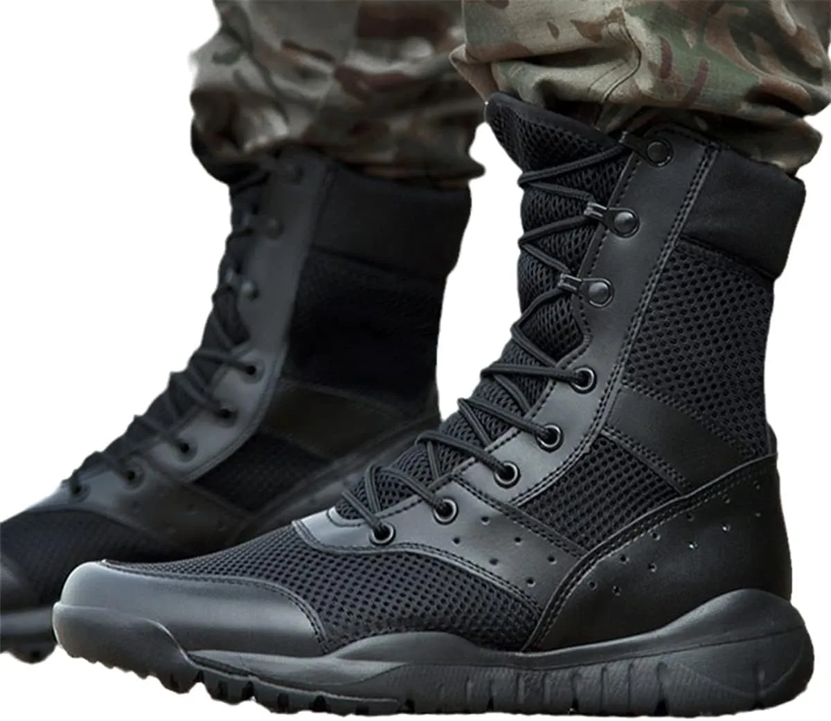 Men's Training Lightweight Waterproof Tactical Boots Outdoor Mountaineering Breathable Mesh Military Shoes