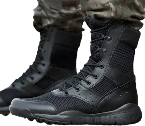 Men's Training Lightweight Waterproof Tactical Boots Outdoor Mountaineering Breathable Mesh Military Shoes