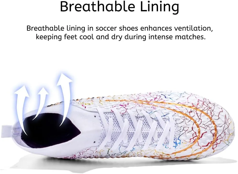 Men's Women's Soccer Cleats Turf Football Shoes High Top Boots Indoor Outdoor Comfortable Running Sneakers