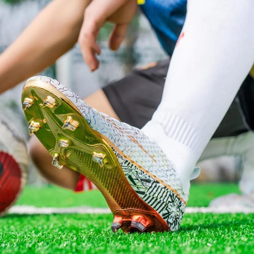 Men's Women's Soccer Cleats Turf Football Shoes High Top Boots Indoor Outdoor Comfortable Running Sneakers