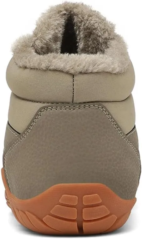 Mens Womens Winter Hiking Boots Wide Toe Box Warm Snow Boots Minimalist Barefoot Boots Zero Drop Sole Waterproof Non-Slip Ankle Booties