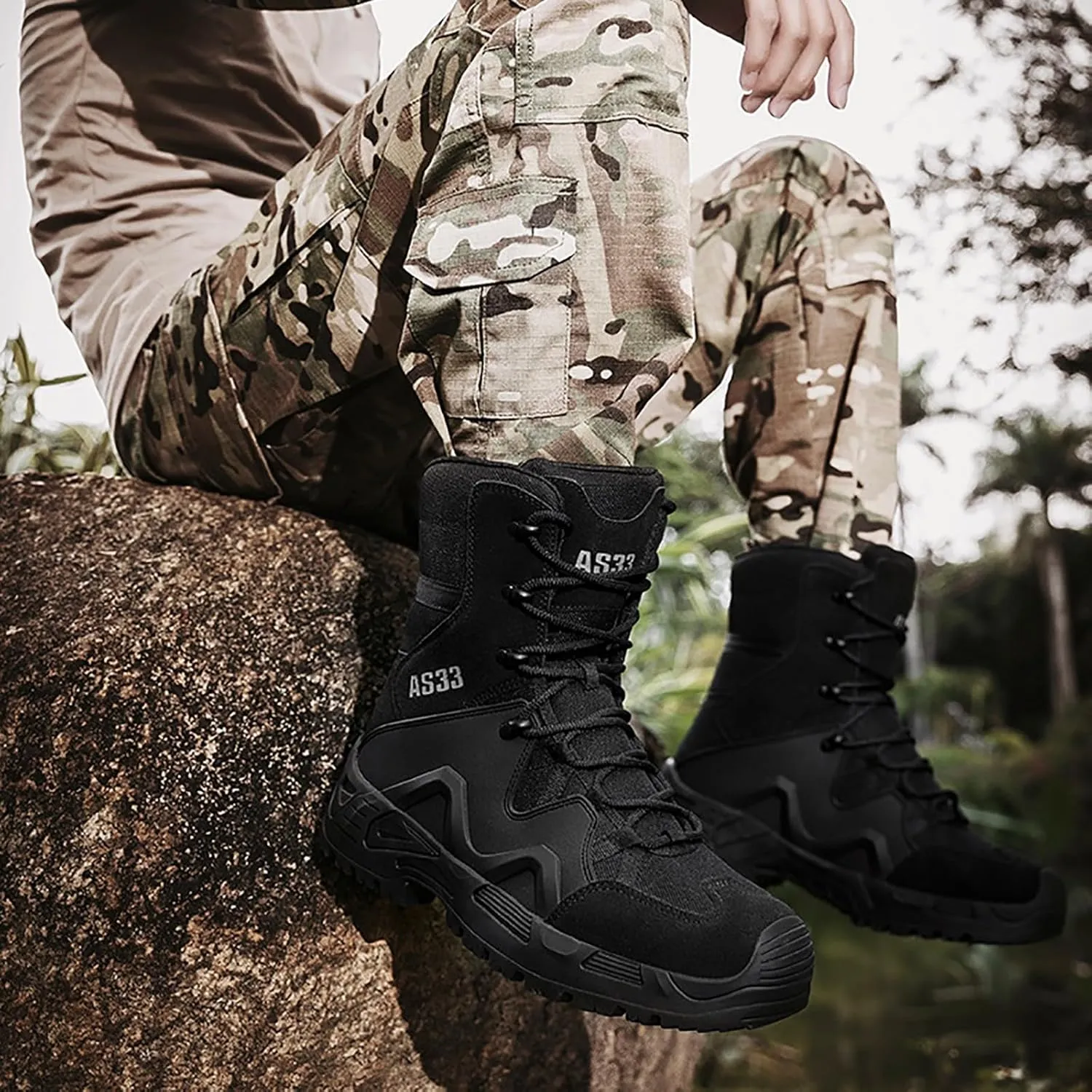 Military Army Combat Boots Mens Womens High-Top Tactical Outdoor Patrol Hiking Boots