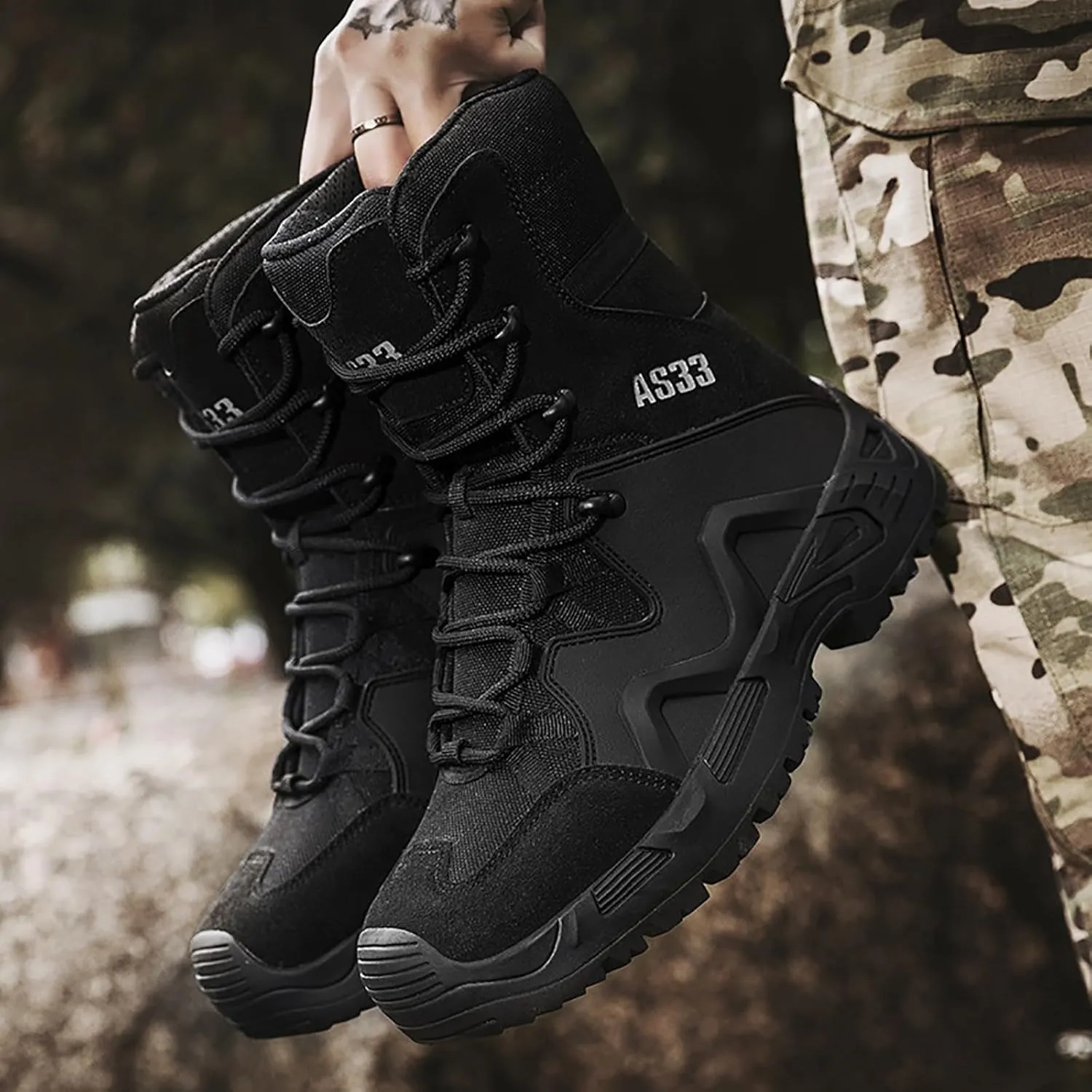 Military Army Combat Boots Mens Womens High-Top Tactical Outdoor Patrol Hiking Boots